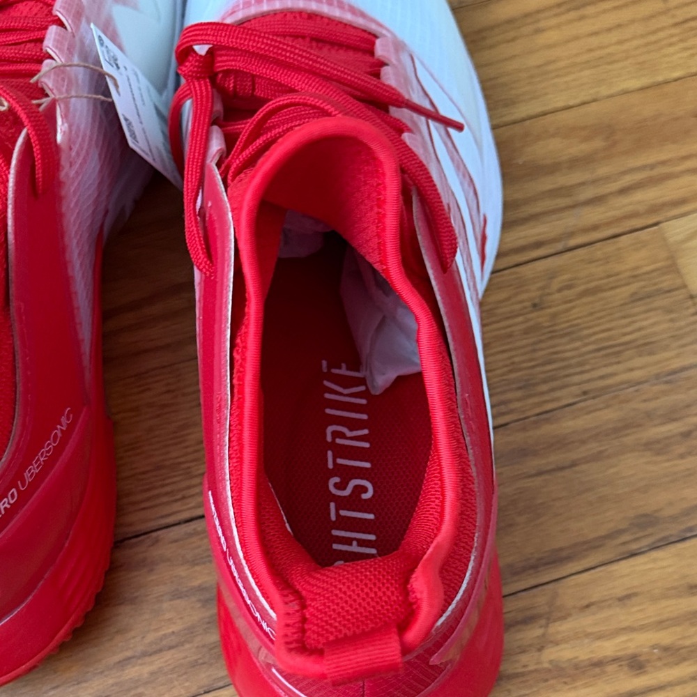 Adidas Men's Red and White Athletic Shoes Adizero Ubersonic 4 - Picture 3 of 7